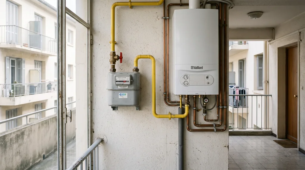 Installation intérieure de gaz — compteur, chaudière et raccordements — Gaz à Saint-Cloud